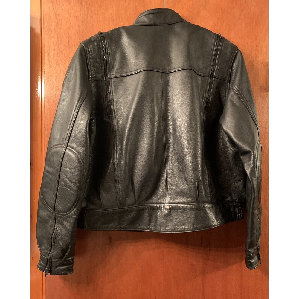 VINTAGE HEIN GRICKE BIKER LEATHER JACKET HARLEY DAVIDSON SIZE 40W - Picture 2 of 12